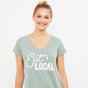 Motherhood Maternity Tops Eat Local Shirt Size M